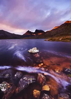 Sunrise at Dove Lake in Cradle Mountain Lake St Clair National Park, Tasmania, Australia Sunrise at Dove Lake in Cradle Mountain Lake St Clair National Park, Tasmania, Australia