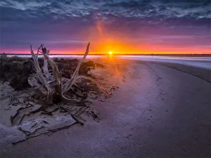 Sunrise at Lake Tyrrell, near the town of SeaLake, Wimmera district of Victoria Sunrise at Lake Tyrrell, near the town of SeaLake, Wimmera district of Victoria