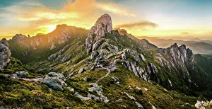 Sunset over mt. Hesperus in Western Arthur Range, Southwest Tasmania Sunset over mt. Hesperus in Western Arthur Range, Southwest Tasmania