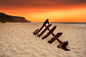 Sunset View of Ethel Shipwreck, Innes National Park, Yorke Peninsula, South Australia Sunset View of Ethel Shipwreck, Innes National Park, Yorke Peninsula, South Australia