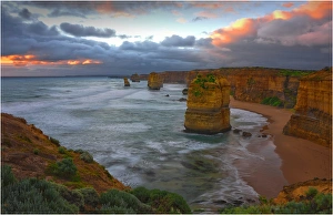 View to the 12 apostles on the Shipwreck coastline near Port Campbell, Victoria View to the 12 apostles on the Shipwreck coastline near Port Campbell, Victoria