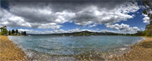 A view of Deep Bay Huon river, southern Tasmania A view of Deep Bay Huon river, southern Tasmania