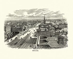 Images Dated 26th August 2019: View of Melbourne, Australia, 19th Century