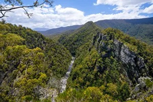 View of Mersey River and the Valley Through the Alum Cliffs Gorge, Mole Creek, Great Western Tiers, Tasmania, Australia View of Mersey River and the Valley Through the Alum Cliffs Gorge, Mole Creek, Great Western Tiers, Tasmania, Australia