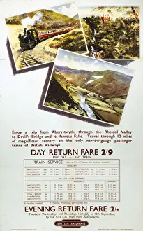 Aberystwyth through the Rheidol Valley, BR poster, 1960 Aberystwyth through the Rheidol Valley, BR poster, 1960