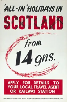 All-In Holidays in Scotland, Creative Tourist Agents, BR poster, c 1950s All-In Holidays in Scotland, Creative Tourist Agents, BR poster, c 1950s