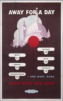 Away for a Day - Book Here and Now, BR (WR) poster, 1949 Away for a Day - Book Here and Now, BR (WR) poster, 1949