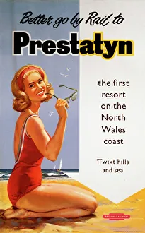 Better go by Rail to Prestatyn, BR (LMR) poster, 1950s Better go by Rail to Prestatyn, BR (LMR) poster, 1950s