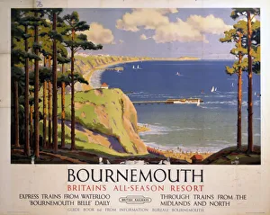 Bourenmouth: Britains All-Season Resort, BR poster, 1950s Bourenmouth: Britains All-Season Resort, BR poster, 1950s