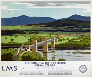 The Britannia Tubular Bridge, LMS poster, 1923-1947 The Britannia Tubular Bridge, LMS poster, 1923-1947