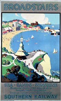 Broadstairs; Sea, Sands, Sunshine, SR poster, 1929 Broadstairs; Sea, Sands, Sunshine, SR poster, 1929