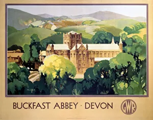 Buckfast Abbey, Devon, GWR poster, 1923-1947 Buckfast Abbey, Devon, GWR poster, 1923-1947
