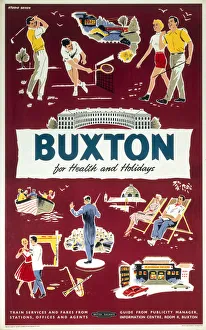 Buxton for Health and Holidays, BR (LMR) poster, 1955 Buxton for Health and Holidays, BR (LMR) poster, 1955