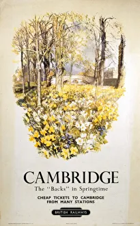 Cambridge - The Backs in Springtime, BR (ER) poster, 1950 Cambridge - The Backs in Springtime, BR (ER) poster, 1950