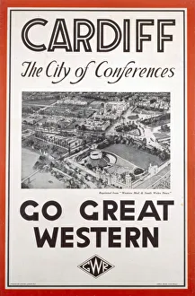 Cardiff - The City of Conferences, GWR poster, 1923-1947 Cardiff - The City of Conferences, GWR poster, 1923-1947