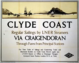 Clyde Coast via Craigendoran, LNER poster, 1935 Clyde Coast via Craigendoran, LNER poster, 1935