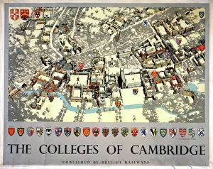 The Colleges of Cambridge, BR poster, 1948-1965 The Colleges of Cambridge, BR poster, 1948-1965
