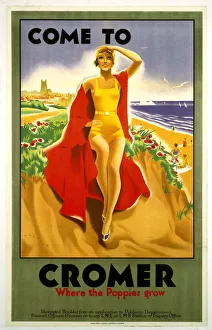 Come to Cromer, Where the Poppies Grow, LMS/LNER poster, 1923-1947 Come to Cromer, Where the Poppies Grow, LMS/LNER poster, 1923-1947