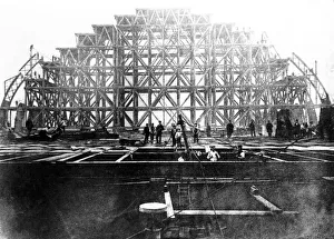 Construction of St Pancras Station, London, c 1867 Construction of St Pancras Station, London, c 1867
