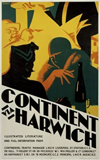 Continent via Harwich, LNER poster, 1923-1930 Continent via Harwich, LNER poster, 1923-1930