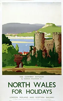 The Conway Estuary. North Wales, LMS poster, 1923-1947 The Conway Estuary. North Wales, LMS poster, 1923-1947