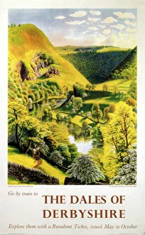 The Dales of Derbyshire, BR (LMR) poster, c 1950s The Dales of Derbyshire, BR (LMR) poster, c 1950s