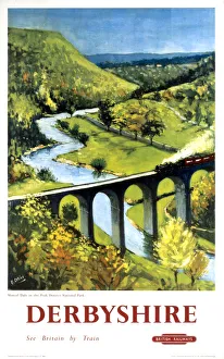 Derbyshire, BR (LMR) poster, 1948-1965 Derbyshire, BR (LMR) poster, 1948-1965