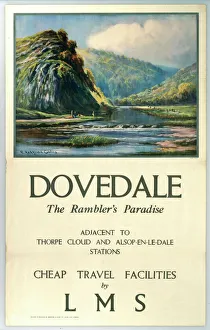 Dovedale - The Ramblers Paradise, LMS poster, c 1900s Dovedale - The Ramblers Paradise, LMS poster, c 1900s