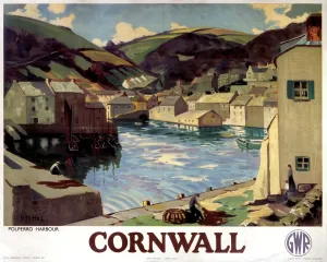 Polperro Harbour Print, Cornwall GWR Poster