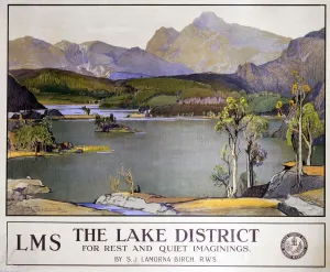 The Lake District Print, a coloured lithograph