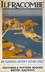British Railways BR Posters Prints: Ilfracombe - on Glorious Devons Ocean Coast, BR poster, 1948