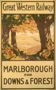Great Western Railway Posters Prints: Marlborough for Downs & Forest, GWR poster, 1927