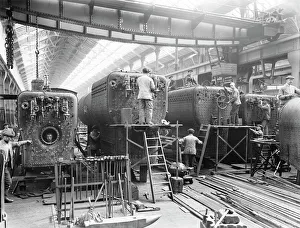 Erecting shop at Horwich works, Lancashire, August 1919 Erecting shop at Horwich works, Lancashire, August 1919