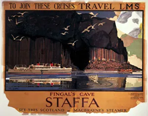 Fingals Cave, Staffa, LMS poster, c 1930s Fingals Cave, Staffa, LMS poster, c 1930s