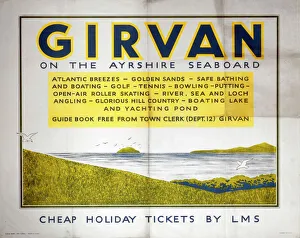 Girvan on the Ayrshire Seaboard, LMS poster, 1940 Girvan on the Ayrshire Seaboard, LMS poster, 1940
