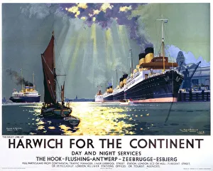 Harwich for the Continent, LNER poster, 1940 Harwich for the Continent, LNER poster, 1940