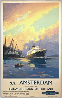 Harwich - Hook of Holland, British Railways poster, c 1950s Harwich - Hook of Holland, British Railways poster, c 1950s