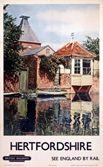 Hertfordshire, BR (ER) poster, 1948-1965 Hertfordshire, BR (ER) poster, 1948-1965
