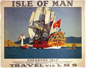 Isle of Man - Treasure Isle, LMS poster, 1923-1947 Isle of Man - Treasure Isle, LMS poster, 1923-1947