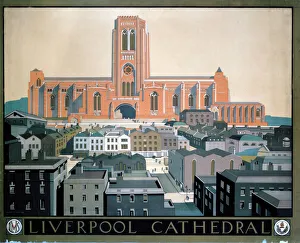 Liverpool Cathedral, LMS poster, c 1930s Liverpool Cathedral, LMS poster, c 1930s