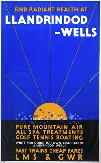 Llandrindod-Wells, LMS/GWR poster, c 1923 Llandrindod-Wells, LMS/GWR poster, c 1923