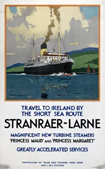LMS poster. Stranraer-Larne. Magnificent Ne LMS poster. Stranraer-Larne. Magnificent Ne