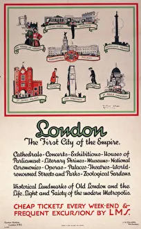 London, The First City of the Empire, LMS poster, 1929 London, The First City of the Empire, LMS poster, 1929