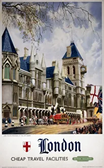 London - Lord Mayors Procession at the Law Courts, BR poster, 1951 London - Lord Mayors Procession at the Law Courts, BR poster, 1951
