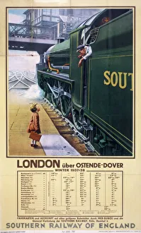 London via Ostende/Dover, German SR poster, 1937 London via Ostende/Dover, German SR poster, 1937