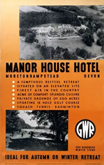 Manor House Hotel, , GWR poster, 1923-1947 Manor House Hotel, , GWR poster, 1923-1947