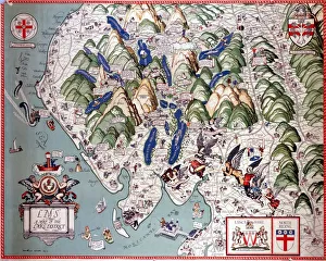 A Map of the Lake District, LMS poster, 1923-1947 A Map of the Lake District, LMS poster, 1923-1947