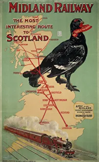 Midland Railway - The Most Interesting Route to Scotland, MR poster, 1907 Midland Railway - The Most Interesting Route to Scotland, MR poster, 1907