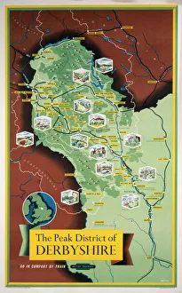 The Peak District of Derbyshire, BR (LMR) poster, 1948-1965 The Peak District of Derbyshire, BR (LMR) poster, 1948-1965