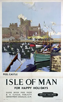 Peel Castle, Isle of Man, BR poster, 1949 Peel Castle, Isle of Man, BR poster, 1949